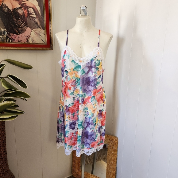 Vintage Floral Nightie Lingerie Sheer Slip Dress 90s 199ps Y2K Mini Fairycore - Picture 11 of 11